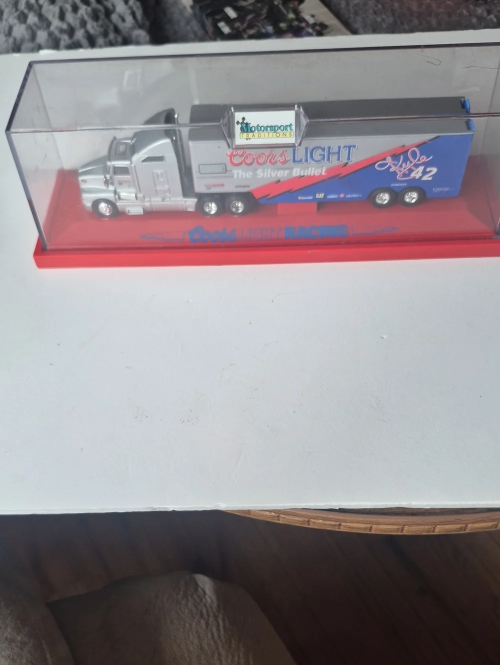 Silver & Blue Racing Hauler Toy Truck